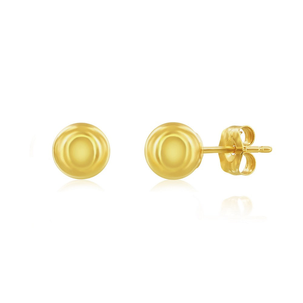 14K YELLOW GOLD, 5MM POLISHED BALL STUDS