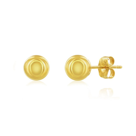 14K YELLOW GOLD, 5MM POLISHED BALL STUDS