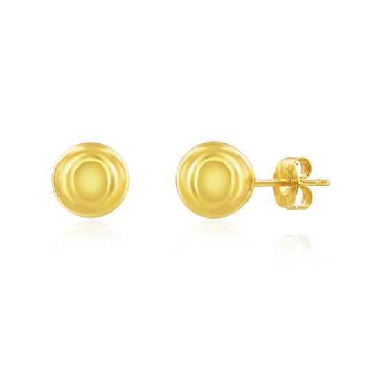 14K YELLOW GOLD, 6MM POLISHED BALL STUDS
