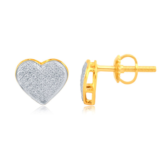 CLOSEOUT 10KT 0.20CT D- &quot;HEART EARRINGS&quot;