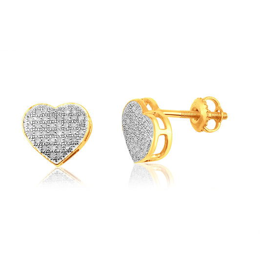 CLOSEOUT 10KT 0.25CT D-&quot;HEART EARRINGS&quot;