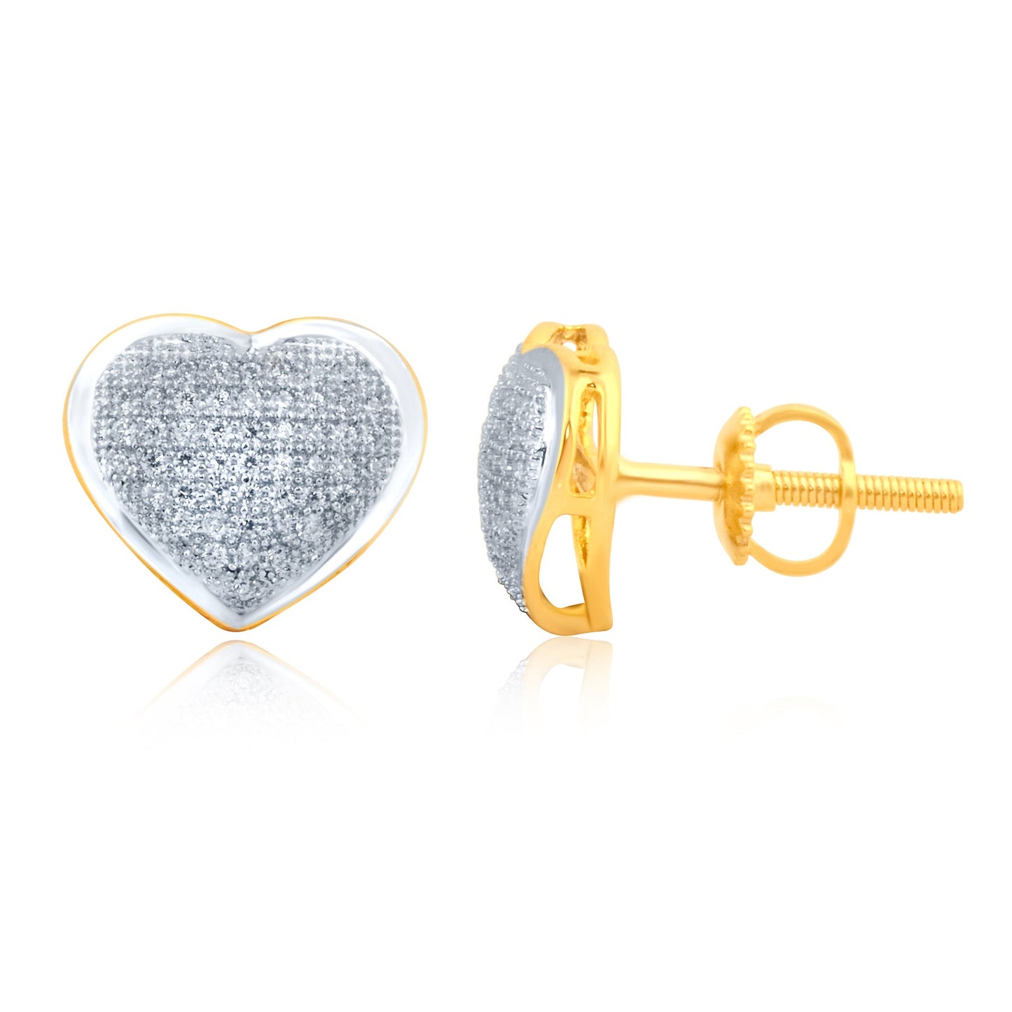 CLOSEOUT 10KT 0.22CT D- MICROPAVE EARRING &quot; HEART &quot;