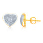 CLOSEOUT 10KT 0.22CT D- MICROPAVE EARRING &quot; HEART &quot;