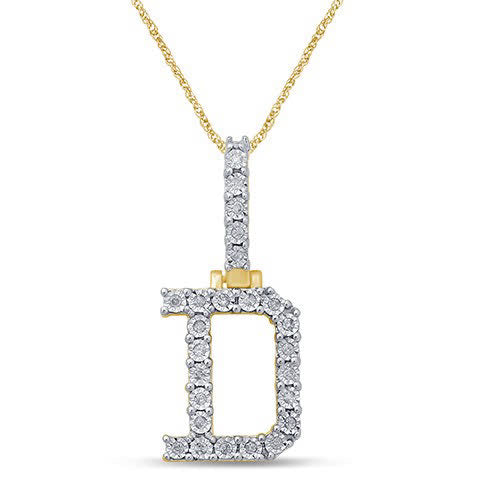 10kt Real Diamond Fanuc Style Initial D Pendant D