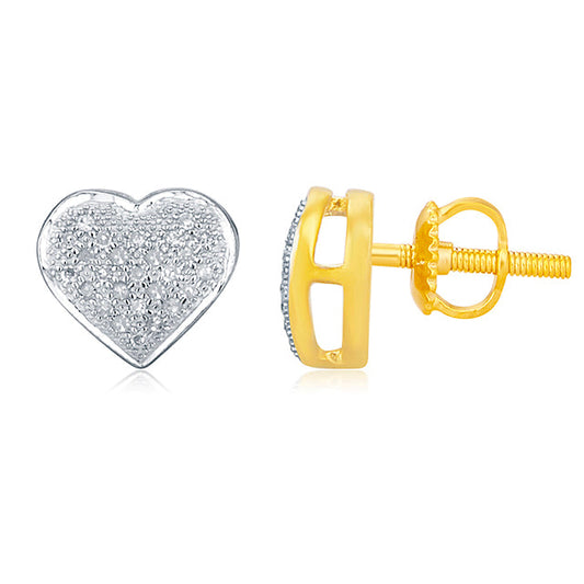 Real Diamond 10K 0.15CT D-HEART EARRINGS