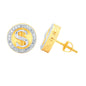 CLOSEOUT: 10KT 0.20CT D-EARRING &quot;DOLLAR SIGN&quot;