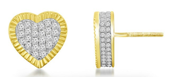 14K 0.66-0.70CT D-EARRINGS &quot;HEART&quot;