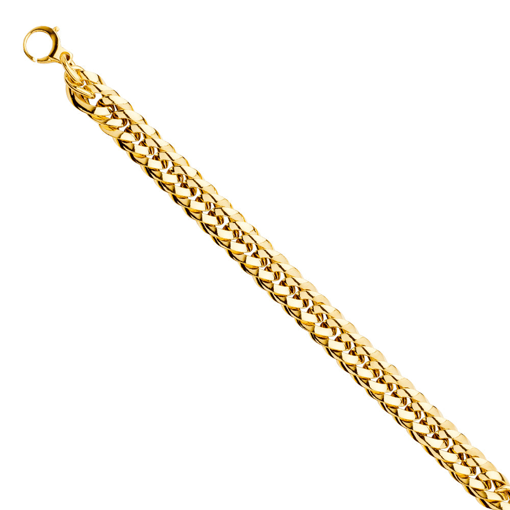 14K REAL GOLD CUBAN LINK FANCY BRACELET FOR WOMEN