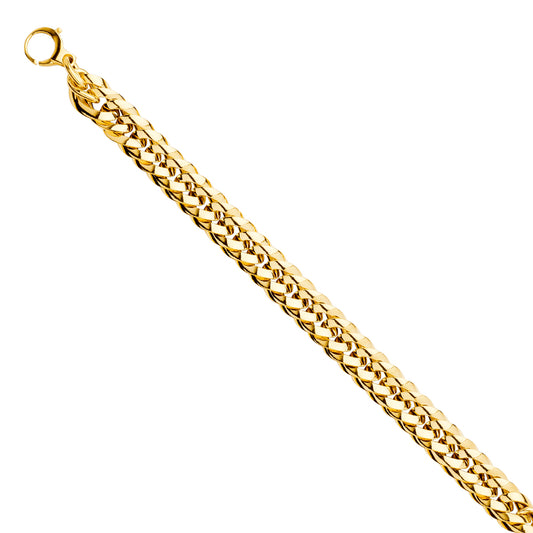 14K REAL GOLD CUBAN LINK FANCY BRACELET FOR WOMEN