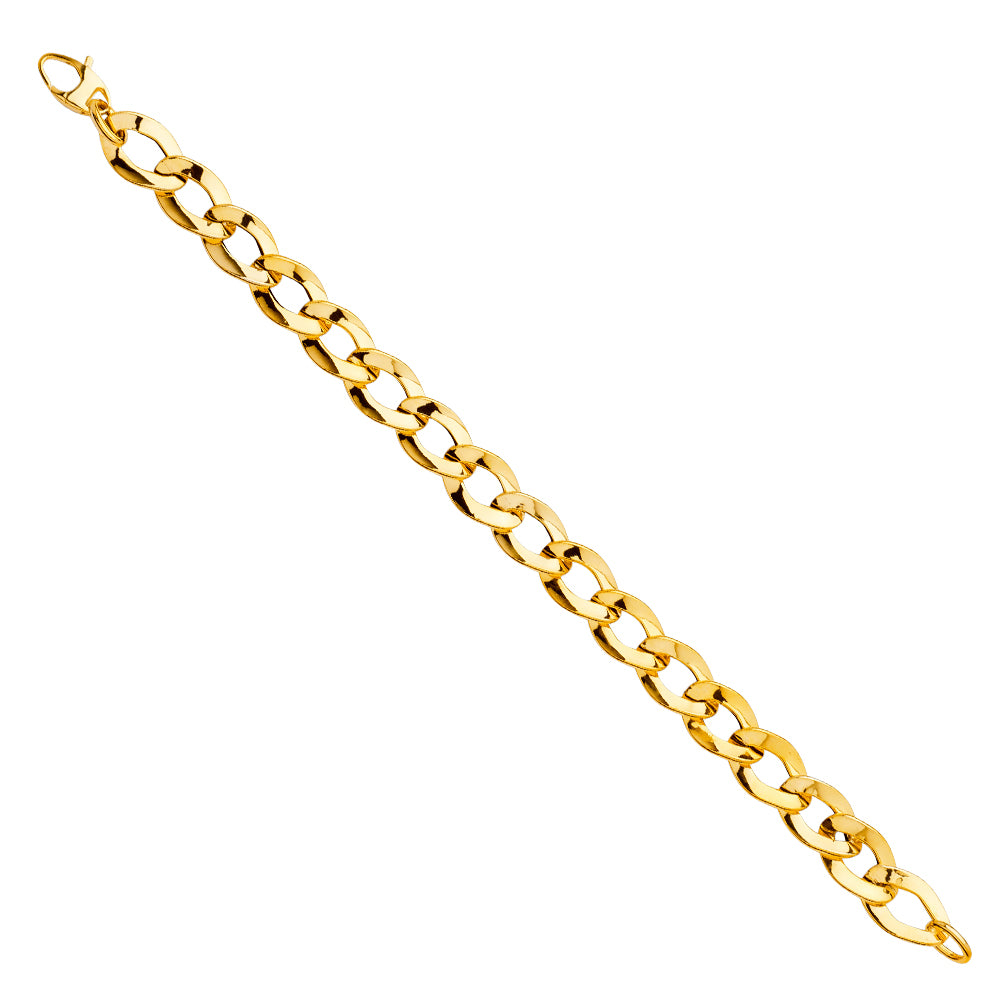 14K REAL GOLD FANCY CUBAN LINK BRACELET FOR WOMEN