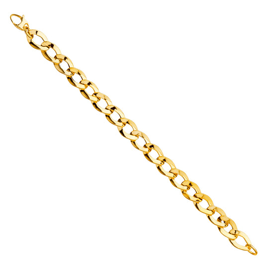 14K REAL GOLD FANCY CUBAN LINK BRACELET FOR WOMEN