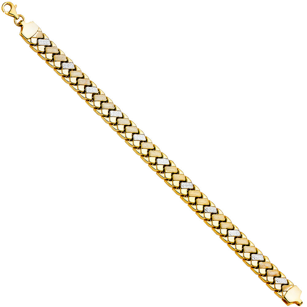 14KT REAL GOLD TWO TONE FANCY BRACELET