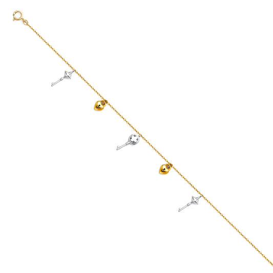 14KT REAL GOLD FANCY BRACELET FOR WOMEN
