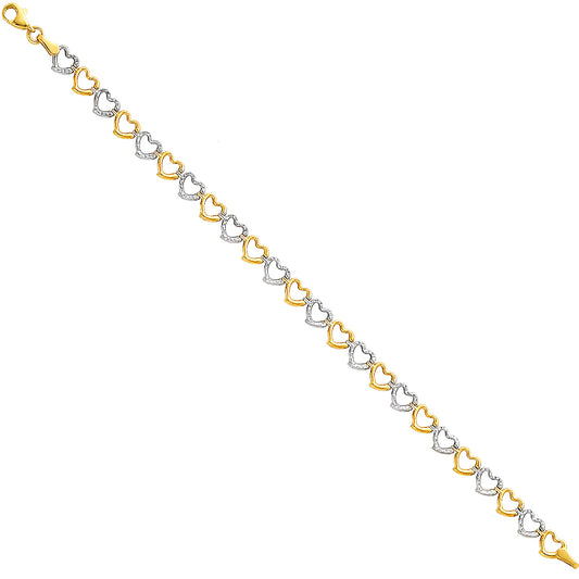 14KT REAL GOLD TWO TONE FANCY BRACELET