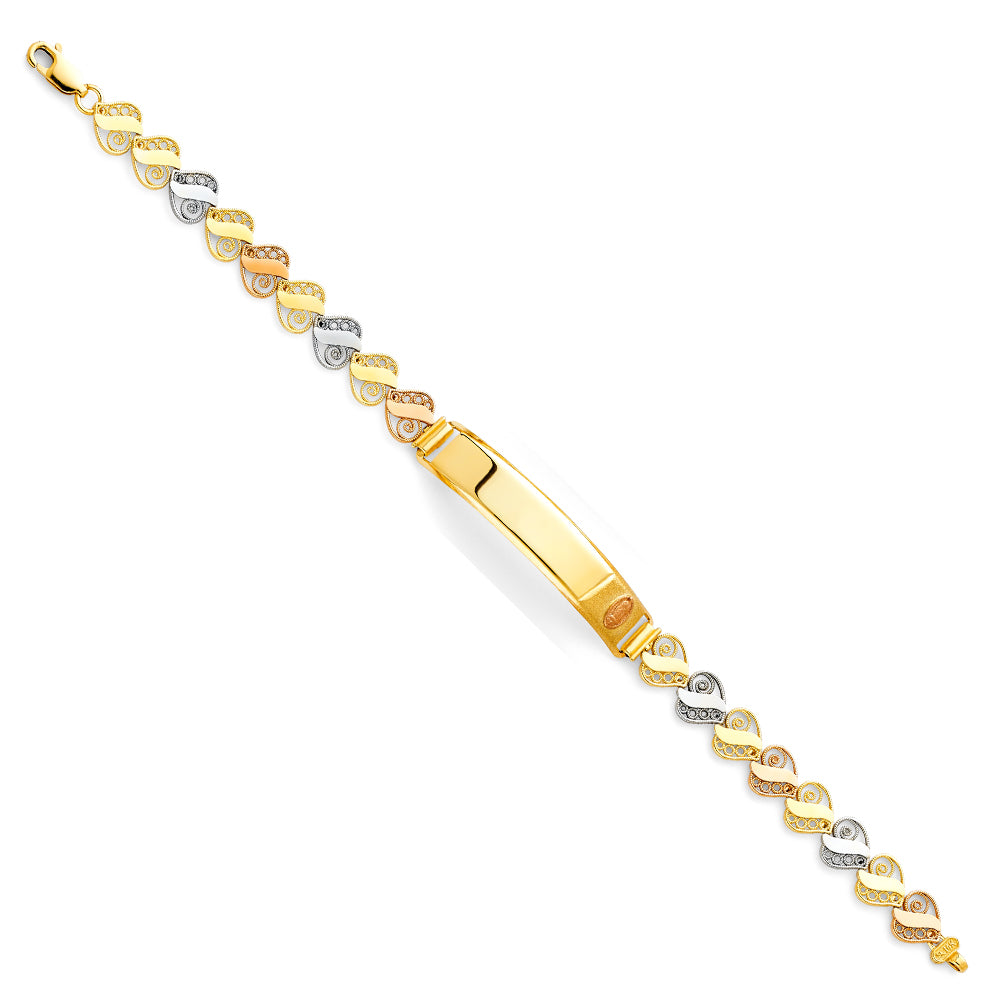 14KT REAL GOLD RELIGIOUS ID PLATE BRACELET