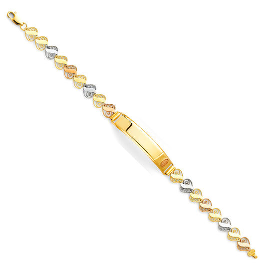 14KT REAL GOLD RELIGIOUS ID PLATE BRACELET