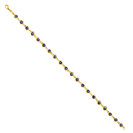14KT REAL GOLD EVIL EYE BRACELET