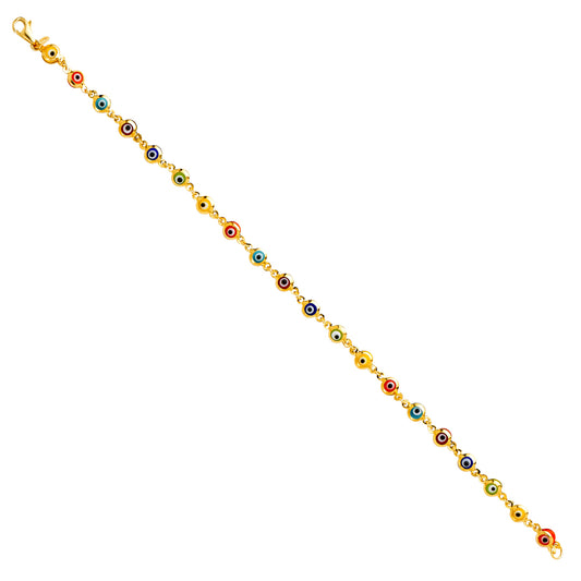 14KT REAL GOLD EVIL EYE BRACELET