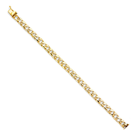 14KT REAL GOLD FIGARO BRACELET TRIO COLOR