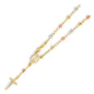 14KT REAL GOLD TRICOLOR UNISEX ROSARY BRACELET