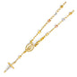 14KT REAL GOLD TRICOLOR ROSARY BRACELET
