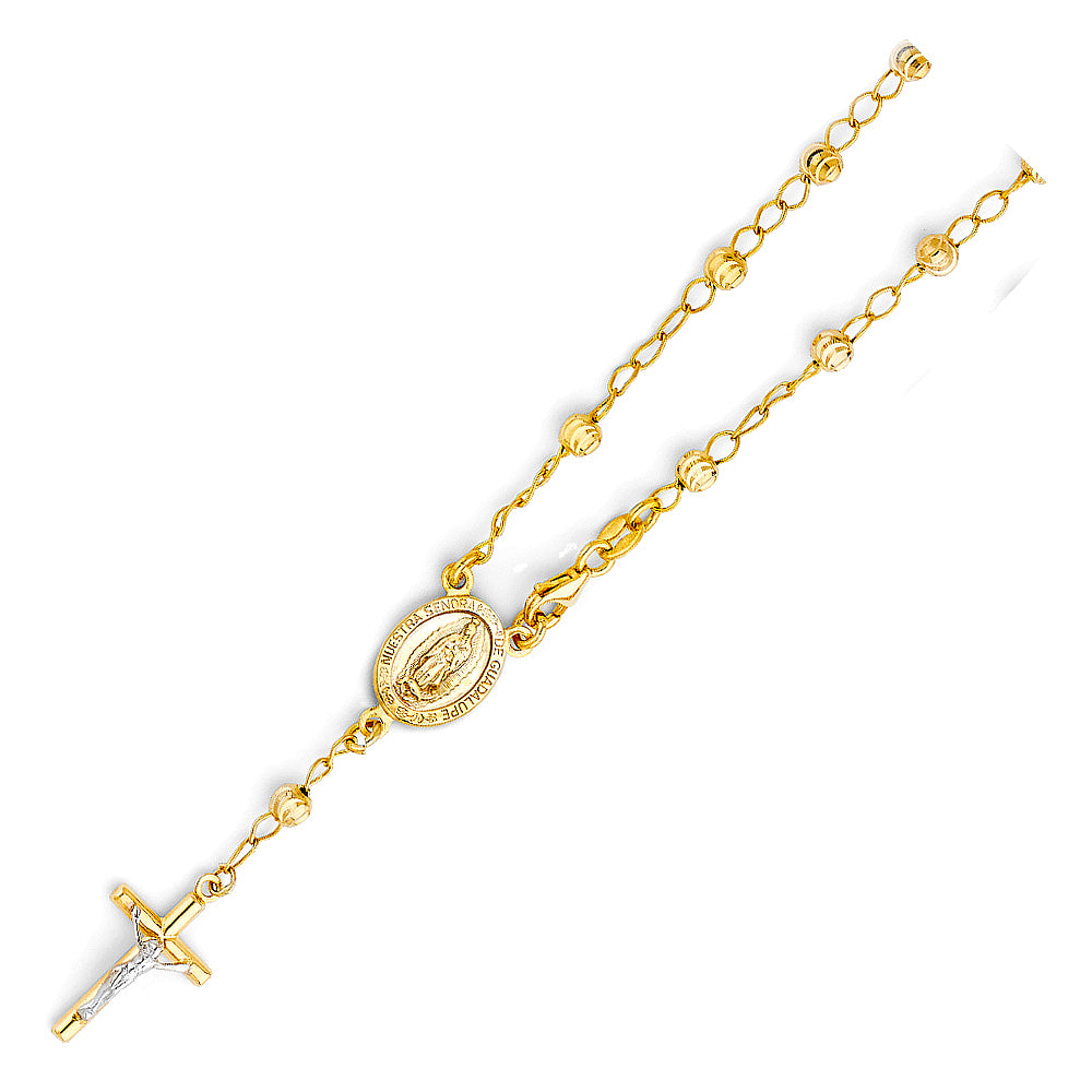 14KT REAL GOLD UNISEX ROSARY BRACELET