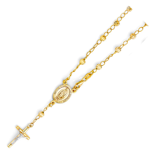 14KT REAL GOLD UNISEX ROSARY BRACELET