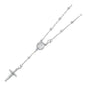 14KT REAL WHITE GOLD ROSARY BRACELET
