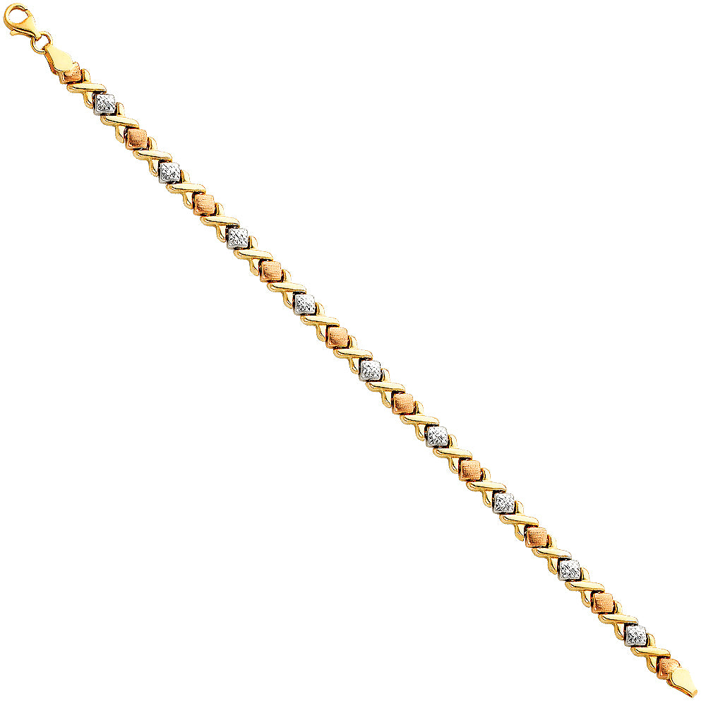 14KT REAL GOLD STAMPATO FANCY BRACELET
