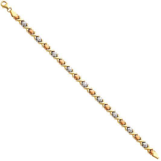 14KT REAL GOLD STAMPATO FANCY BRACELET