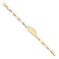 14KT REAL GOLD TRICOLOR BABY GIRL ID BRACELET