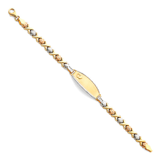 14KT REAL GOLD FANCY ID BRACELET