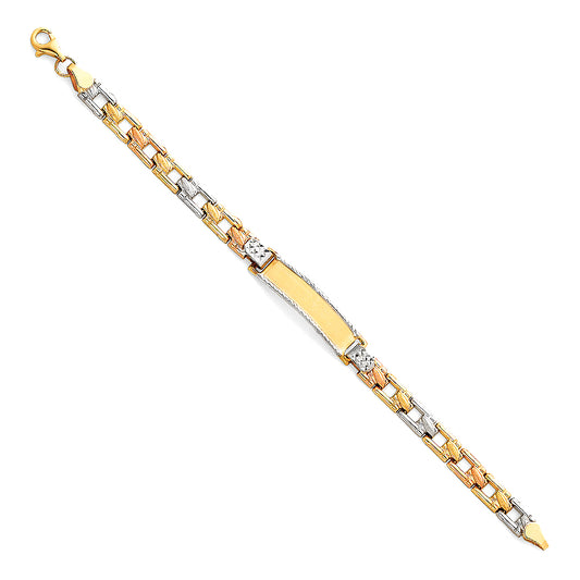 14KT REAL GOLD FANCY UNISEX ID BRACELET