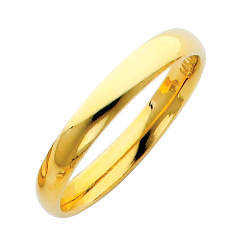 14KT REAL GOLD PLAIN WEDDING BAND 3MM