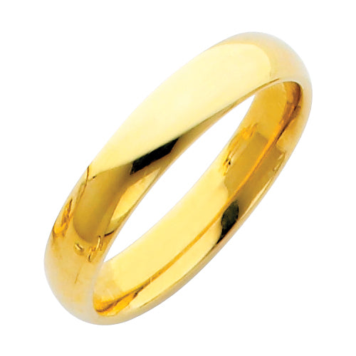 14KT REAL GOLD PLAIN WEDDING BAND 4MM