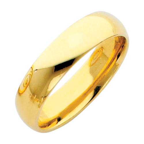 14KT REAL GOLD PLAIN WEDDING BAND 5MM