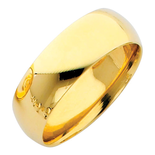 14KT REAL GOLD PLAIN WEDDING BAND 7MM