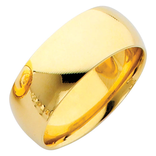 14KT REAL GOLD PLAIN WEDDING BAND 8MM
