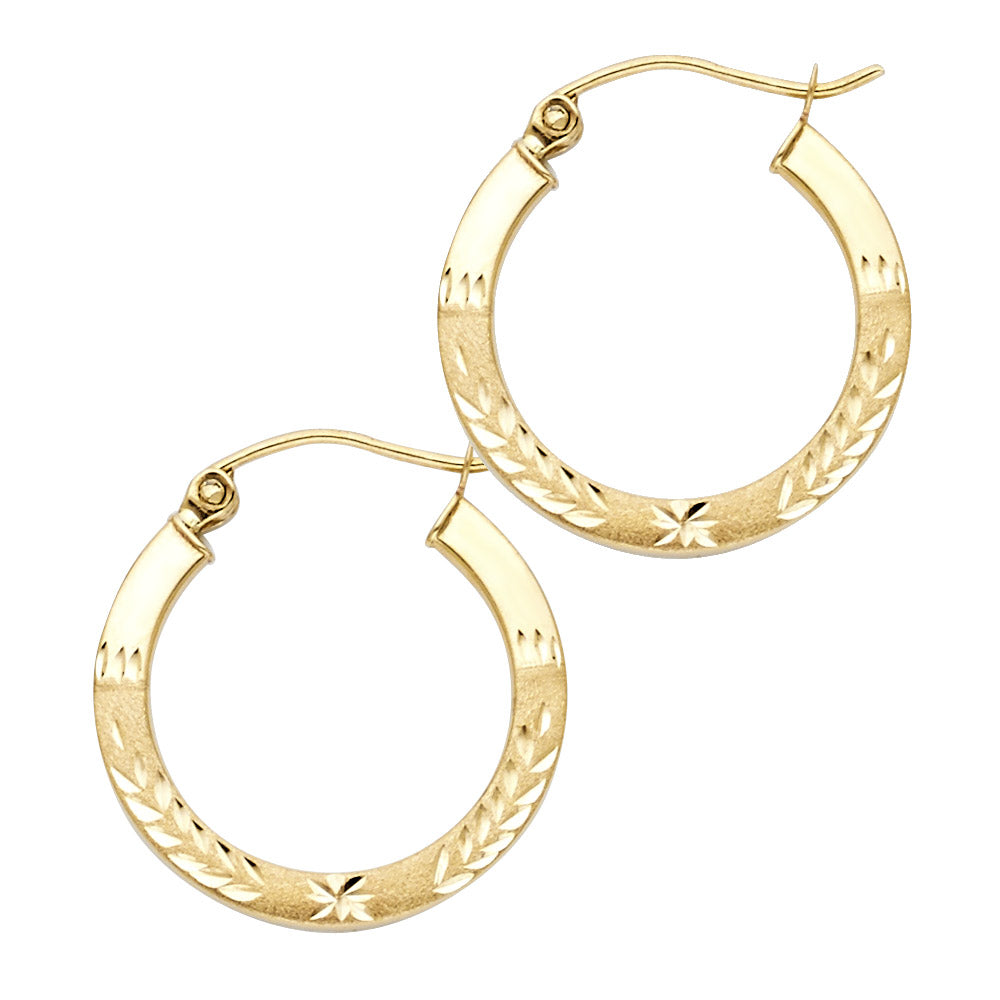 14KT REAL GOLD HOOP EARRING FOR WOMEN