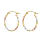 14KT REAL GOLD FANCY HOOP EARRING FOR WOMEN