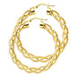 14KT REAL GOLD FANCY HOOP EARRING FOR WOMEN