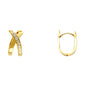 14KT REAL GOLD FANCY HUGGIE EARRING FOR WOMEN