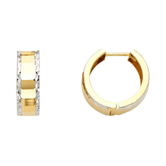 14KT REAL GOLD FANCY HUGGIE EARRING FOR WOMEN
