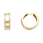 14KT REAL GOLD FANCY HUGGIE EARRING FOR WOMEN