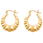 14K REAL YELLOW GOLD SHRIMP HOOP EARRING