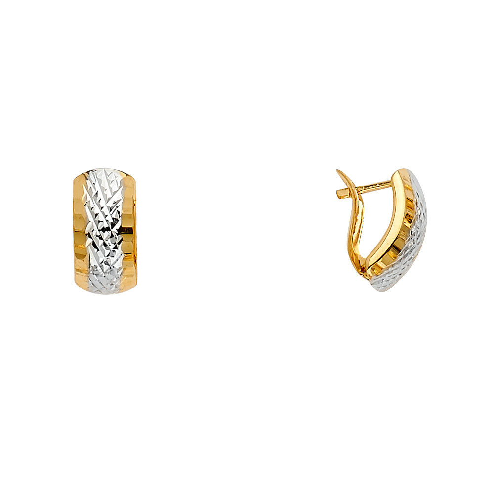 14KT REAL GOLD FANCY HUGGIE EARRING FOR WOMEN