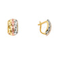 14KT REAL GOLD TRIO COLOR HUGGIE EARRING FOR WOMEN
