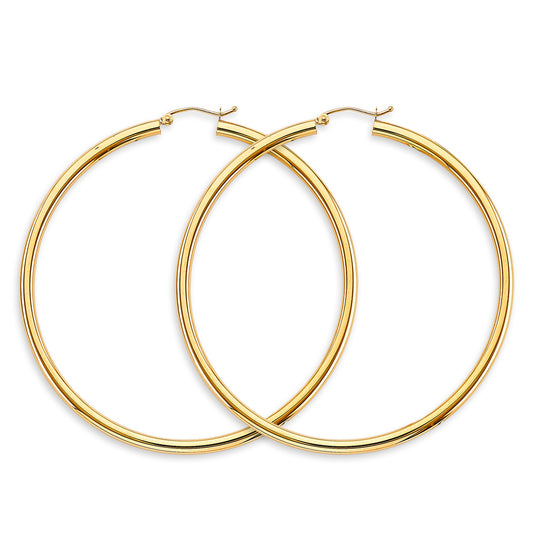14KT REAL GOLD HOOP EARRINGS FOR WOMEN