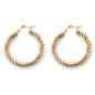 14KT REAL GOLD FANCY HOOP EARRING FOR WOMEN