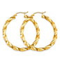 14K YELLOW GOLD TWISTED HOOP EARRING